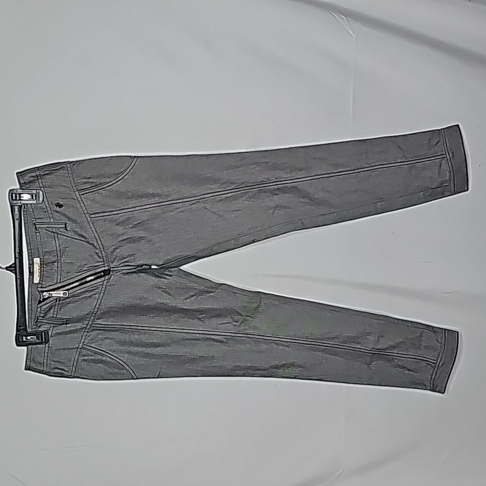 RARE Diesel slanted zipper gray grey pinstripe straight leg pants jeans sz 28